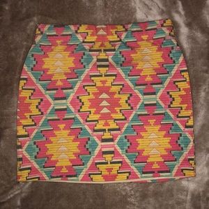 Aztec print mini skirt